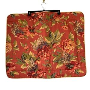 Croscill terracotta standard pillow covers w floral Rose and hydrangeas pattern.